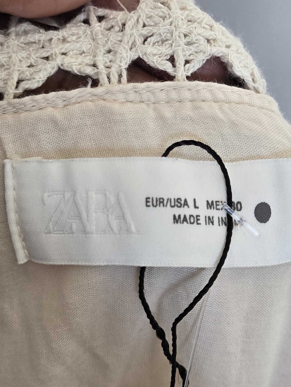 NEW Zara Embroidered Cream Boho Tunic Peasant Dress Size L - Picture 5 of 9